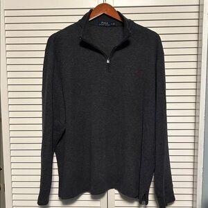 Polo by Ralph Lauren Men's Charcoal Zip-Up Sweater